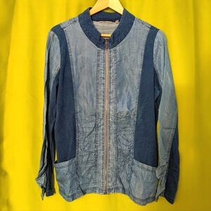 Soft Surroundings Chambray Zip Front Jacket